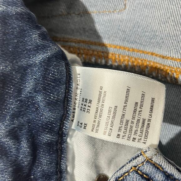 American Eagle AirFlex+ Original Straight Blue Washed Jeans Women’s Size 33x30 - Picture 4 of 8
